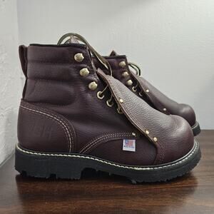 Carolina Foundry Boots Men's 6 D 6" MET Guard Steel Toe Heavy Duty Work Brown